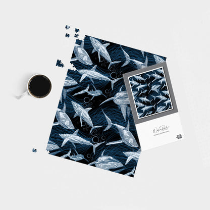 Hand Drawn Shark Pattern Jigsaw Puzzle