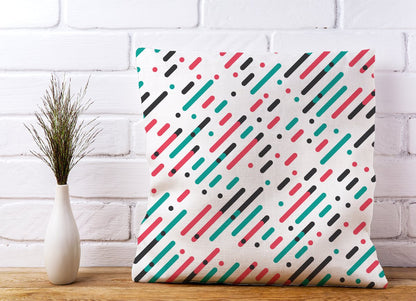 Overlapping Coloured Diagonal Lines Cushions
