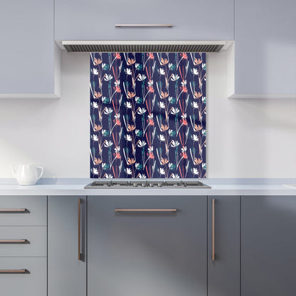 Hand Drawn Wild Flowers Kitchen Splashback