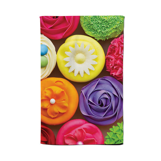 Bright Colourful Cupcakes Tea Towel