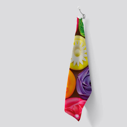 Bright Colourful Cupcakes Tea Towel