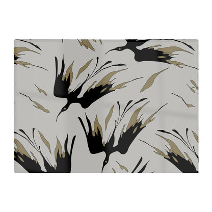 Black And Gold Fire Bird Silhouettes Glass Chopping Board