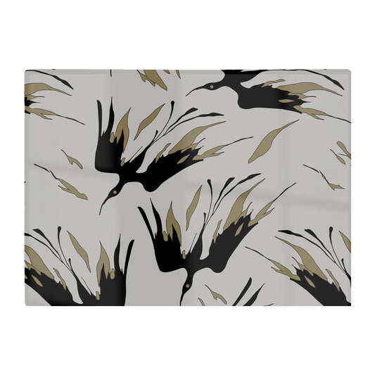Black And Gold Fire Bird Silhouettes Glass Chopping Board