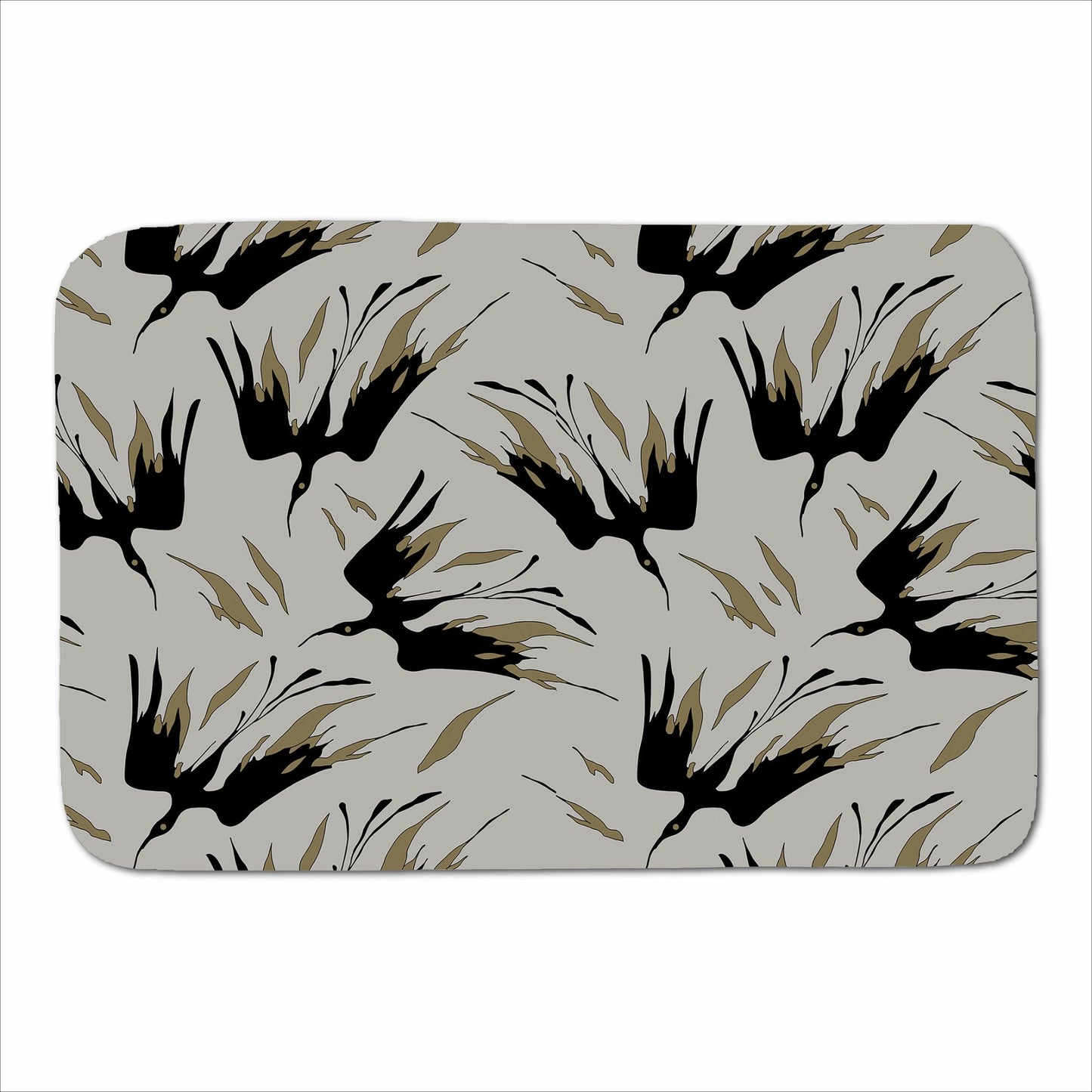 Black And Gold Fire Bird Silhouettes Sherpa Blanket
