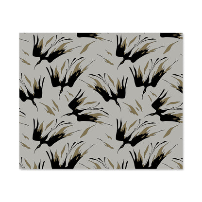 Black And Gold Fire Bird Silhouettes Kitchen Splashback