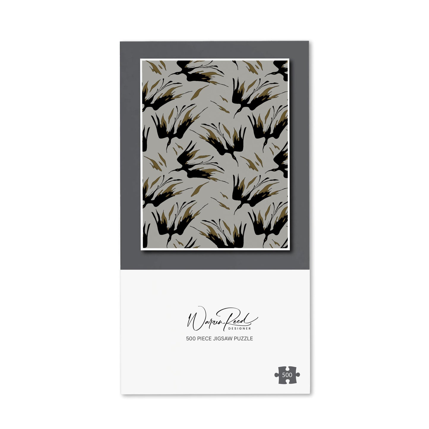 Black And Gold Fire Bird Silhouettes Jigsaw Puzzle