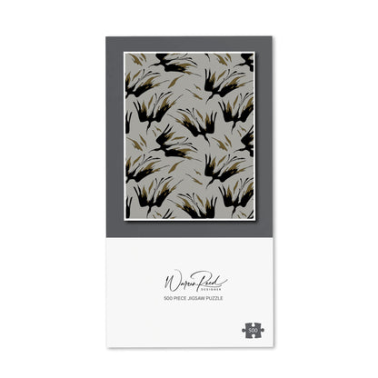 Black And Gold Fire Bird Silhouettes Jigsaw Puzzle