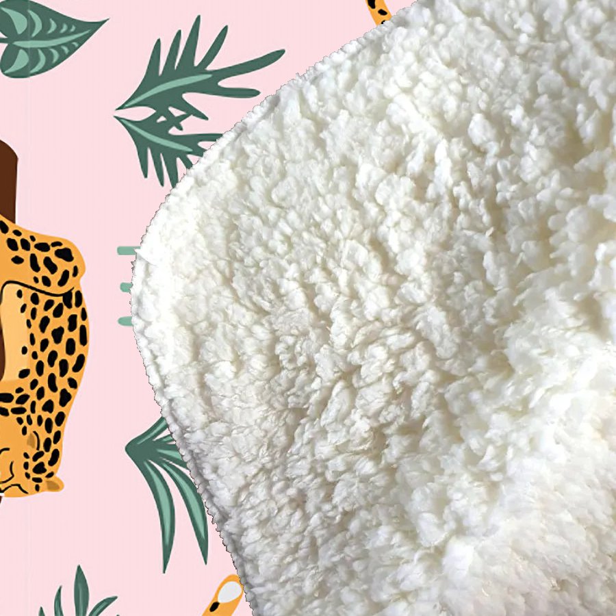 Hand Drawn Leopards Sherpa Blanket