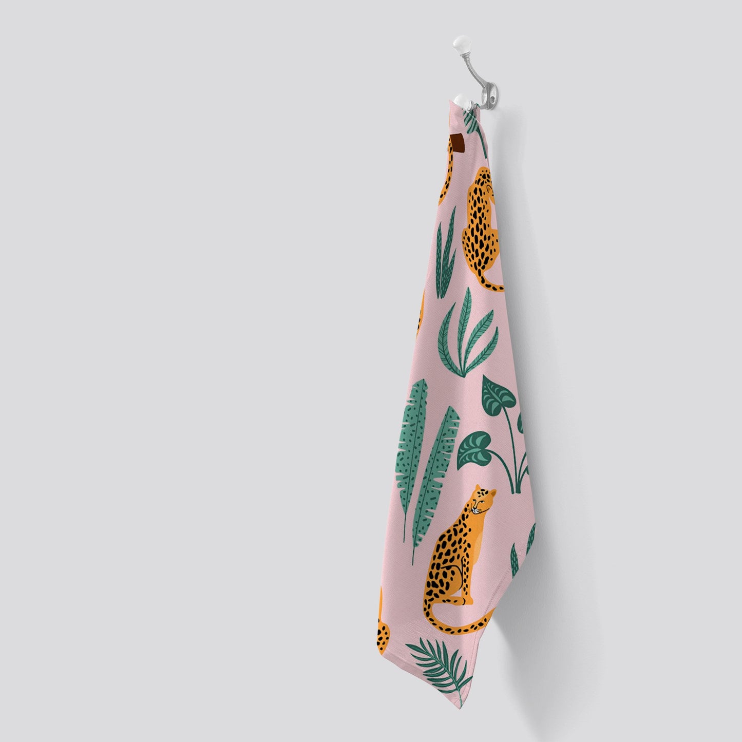 Hand Drawn Leopards Tea Towel