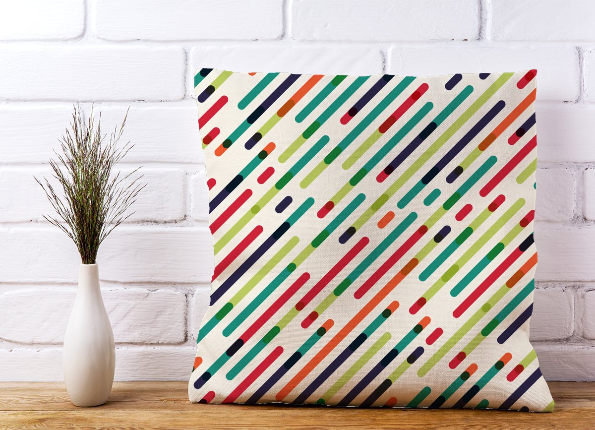 Coloured Diagonal Abstract Pattern Cushions