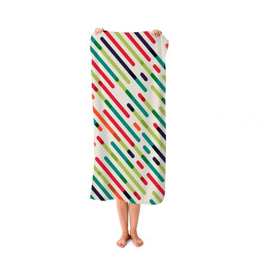 Coloured Diagonal Abstract Pattern Beach Towel
