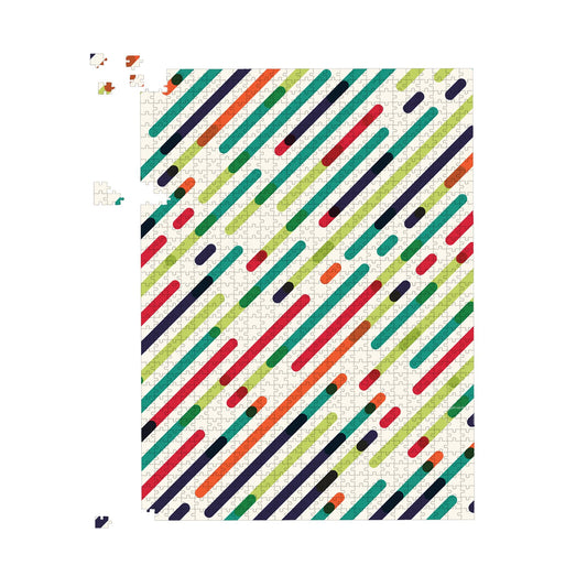 Coloured Diagonal Abstract Pattern Jigsaw Puzzle