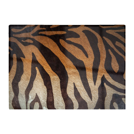 Tiger Skin Print Glass Chopping Board