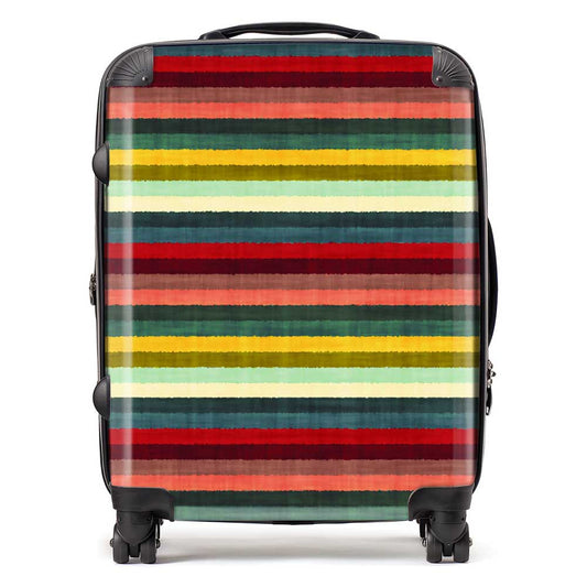 Multicolour Striped Brish Pattern Suitcase