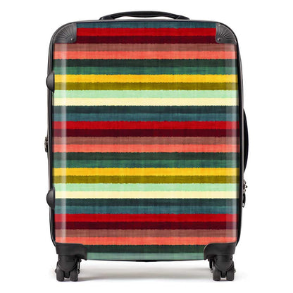Multicolour Striped Brish Pattern Suitcase