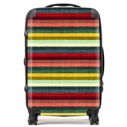 Multicolour Striped Brish Pattern Suitcase