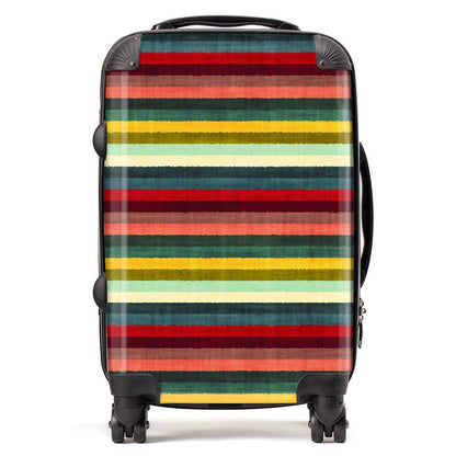 Multicolour Striped Brish Pattern Suitcase