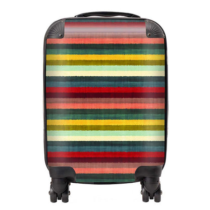 Multicolour Striped Brish Pattern Suitcase