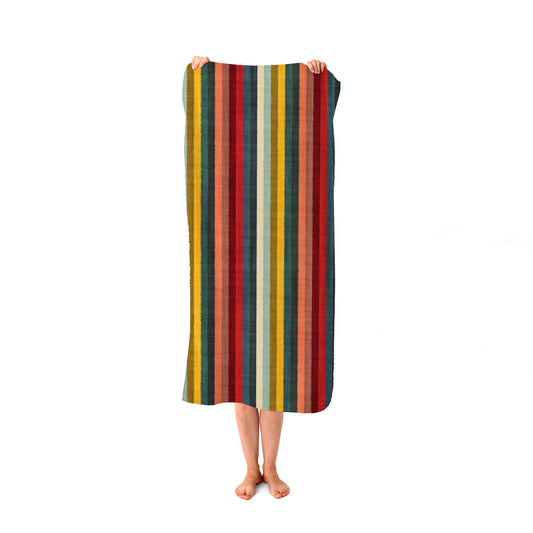 Multicolour Striped Brish Pattern Beach Towel
