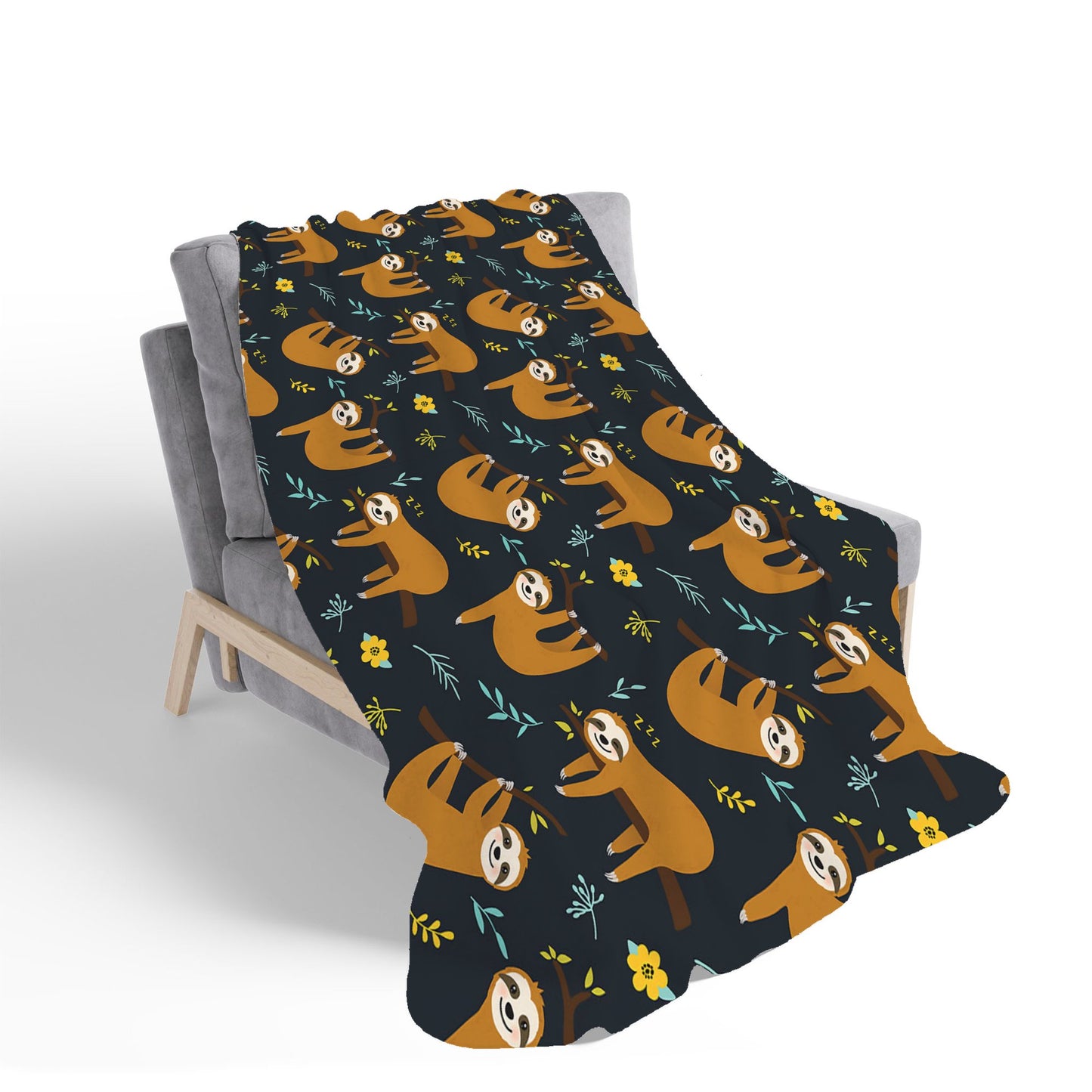 Cute Sloths Sherpa Blanket
