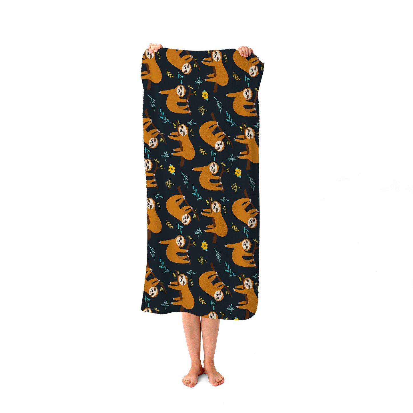 Cute Sloths Beach Towel