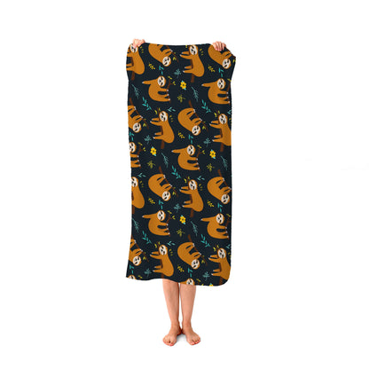 Cute Sloths Beach Towel