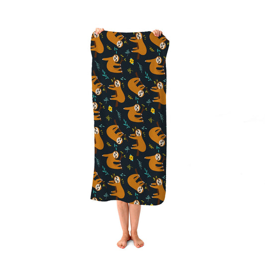 Cute Sloths Beach Towel
