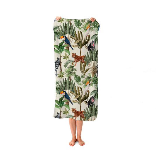Exotic Trees And Animals Beach Towel