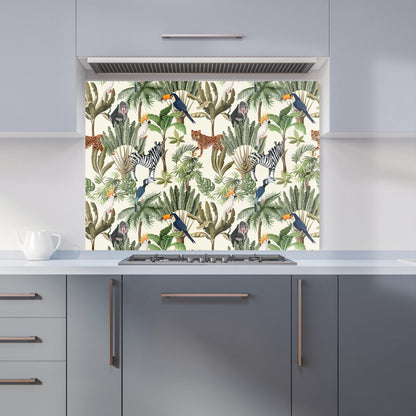 Exotic Trees And Animals Kitchen Splashback