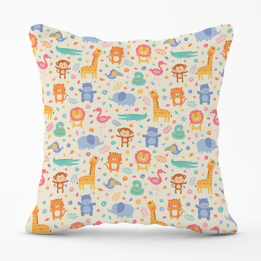 Cute Pastel Jungle Animals Cushions