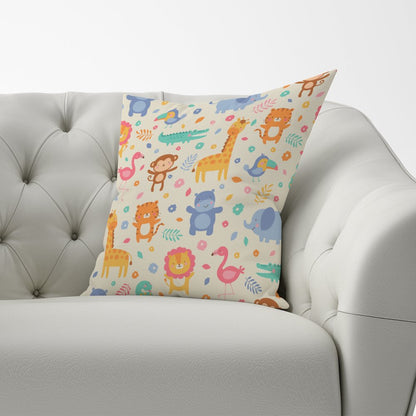 Cute Pastel Jungle Animals Cushions