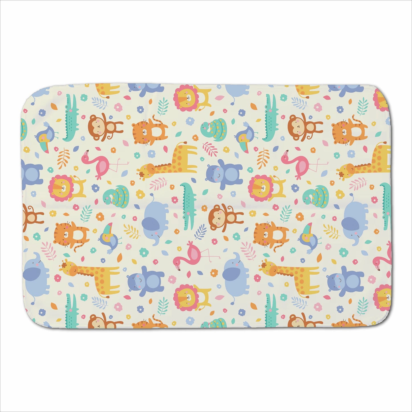 Cute Pastel Jungle Animals Sherpa Blanket