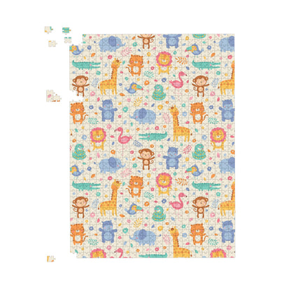 Cute Pastel Jungle Animals Jigsaw Puzzle