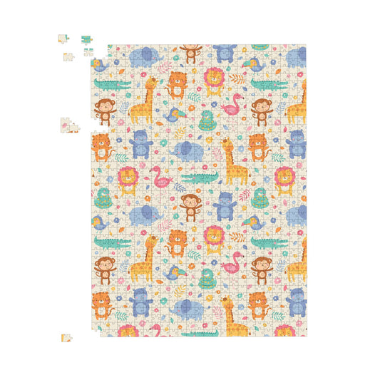 Cute Pastel Jungle Animals Jigsaw Puzzle