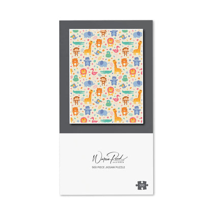 Cute Pastel Jungle Animals Jigsaw Puzzle