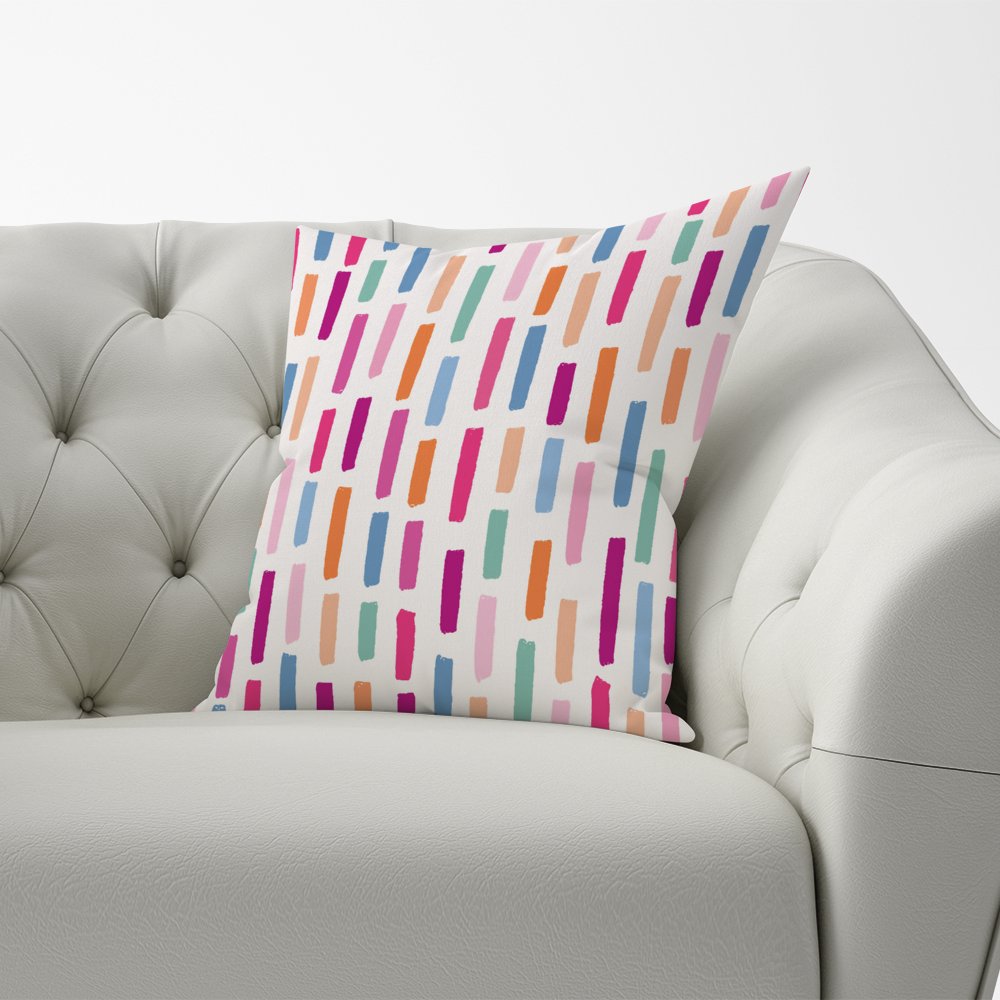 Vertical Abstract Brush Pattern Cushions