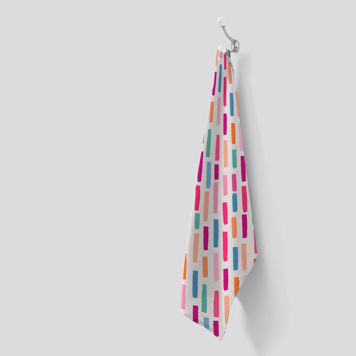 Vertical Abstract Brush Pattern Tea Towel