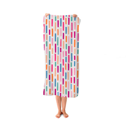 Vertical Abstract Brush Pattern Beach Towel