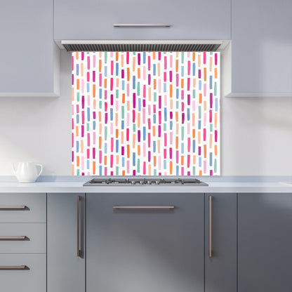 Vertical Abstract Brush Pattern Kitchen Splashback