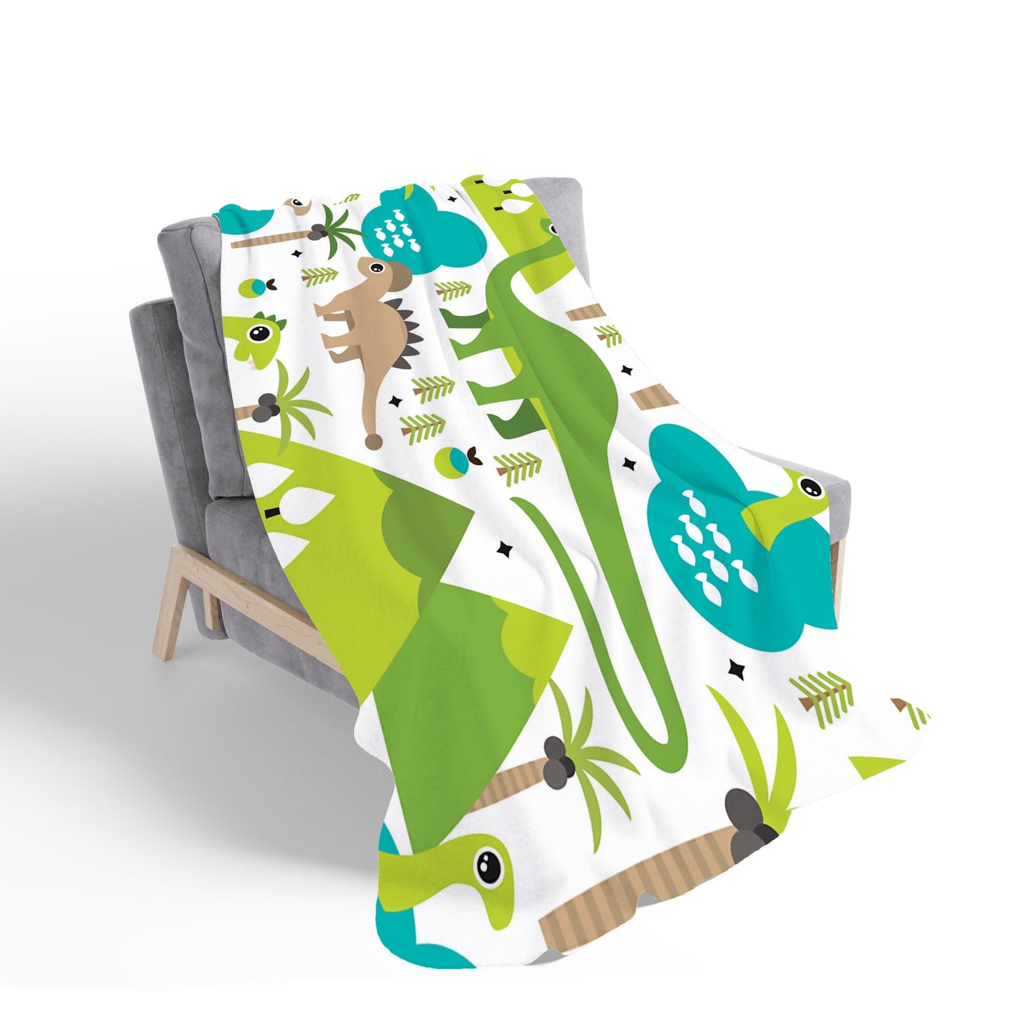 Baby Dinosaur Print Sherpa Blanket