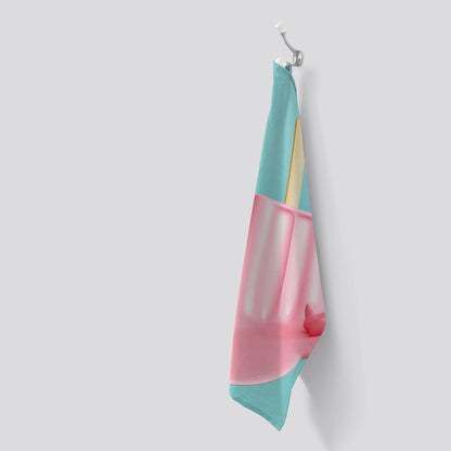 Flamingo Ice Cream Tea Towel