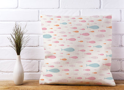 Hand Drawn Swimming Fish Cushions