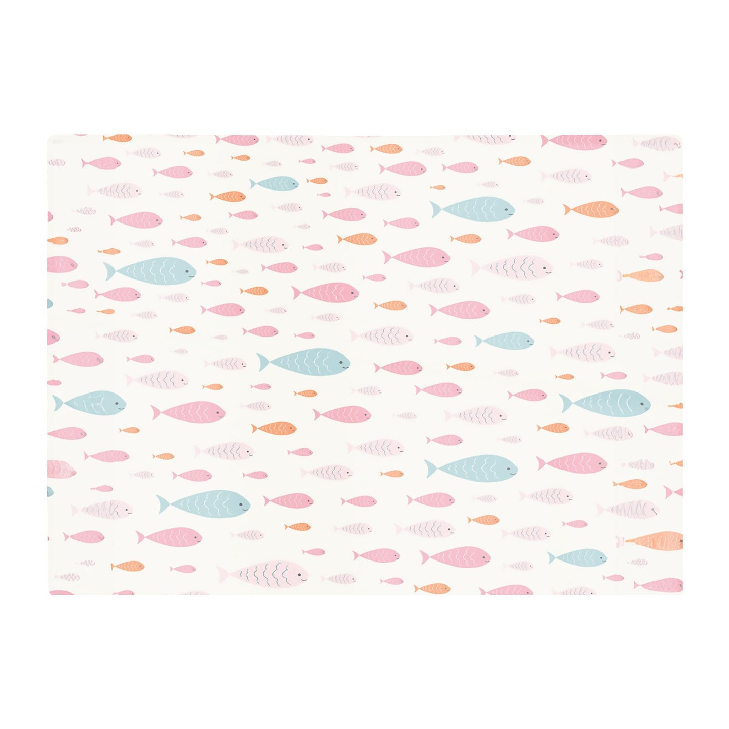 Hand Drawn Swimming Fish Glass Chopping Board
