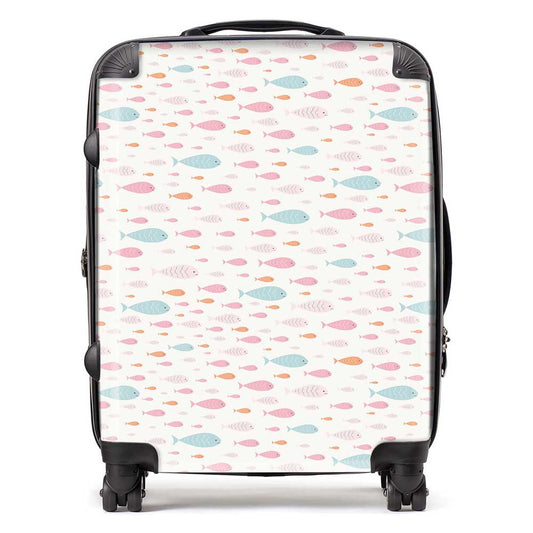 Hand Drawn Swimming Fish Suitcase