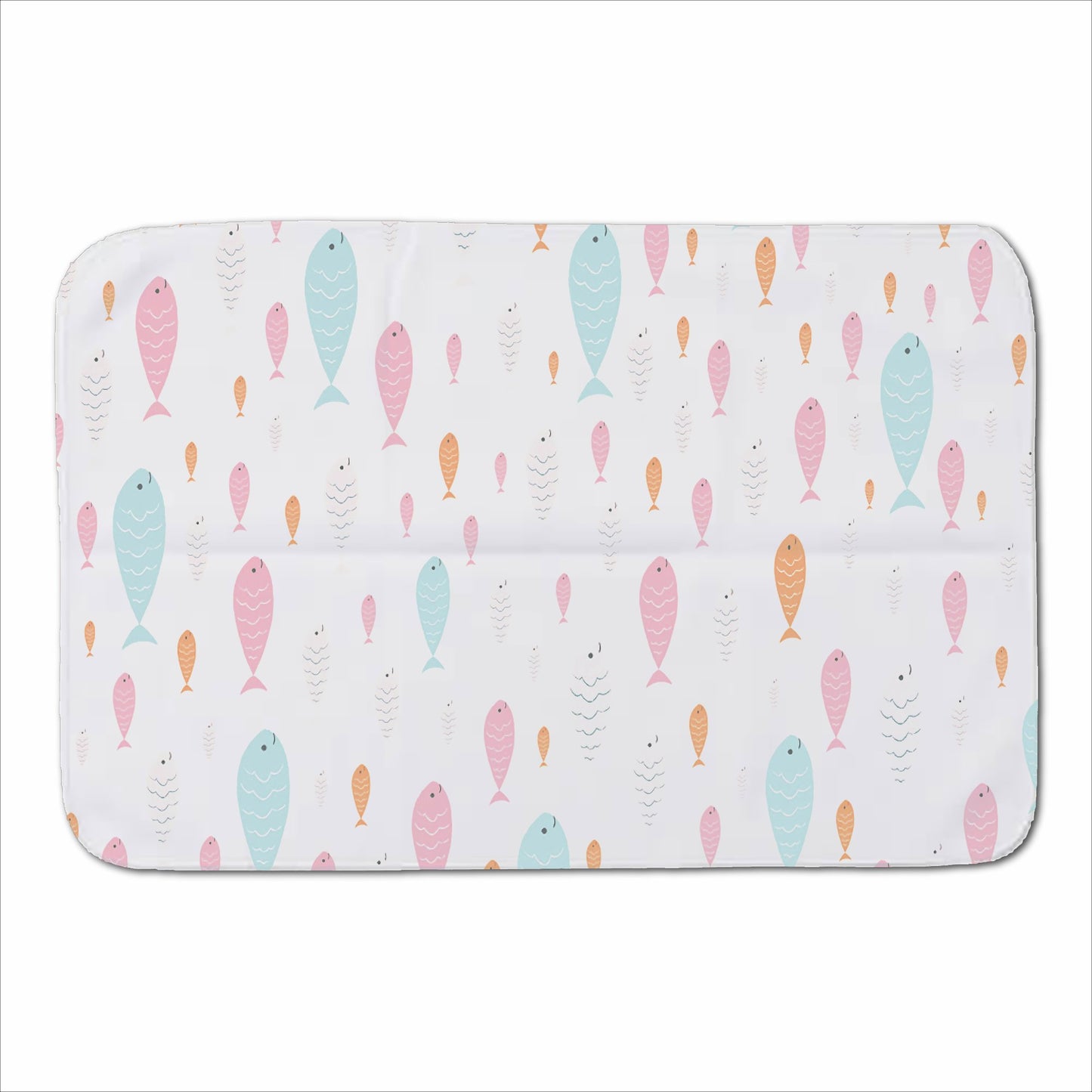 Hand Drawn Swimming Fish Sherpa Blanket