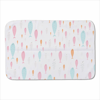 Hand Drawn Swimming Fish Sherpa Blanket