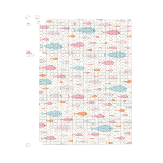 Hand Drawn Swimming Fish Jigsaw Puzzle