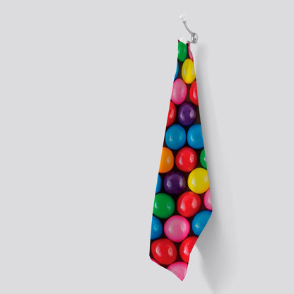 Brightly Colored Gum Balls Tea Towel