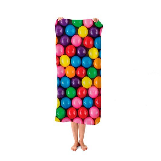 Brightly Colored Gum Balls Beach Towel