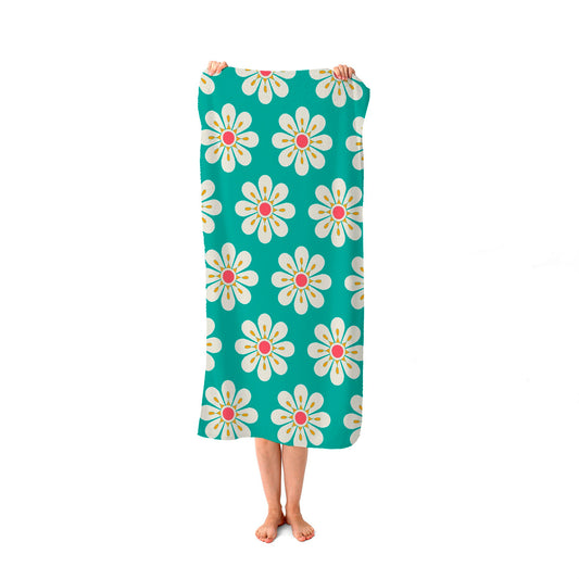 Daisy Pattern Beach Towel